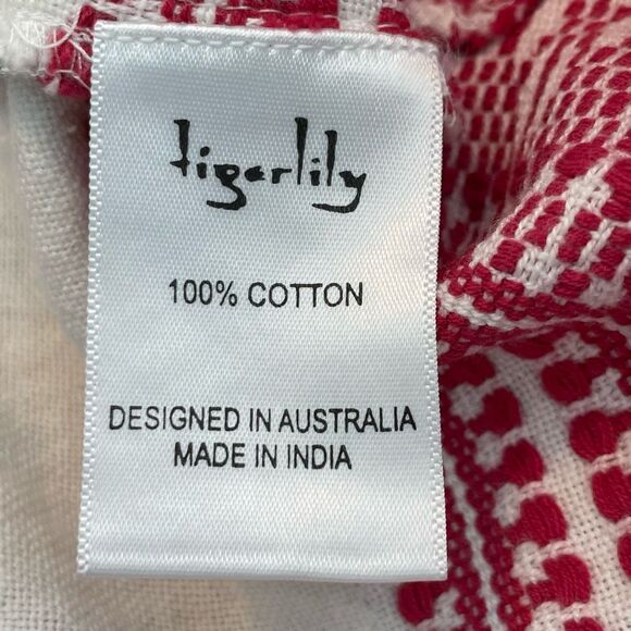 Tigerlily Embroidered Uluaki Shorts Red White Blue Yellow Weave Knit Mid-Rise 4 - Picture 11 of 13